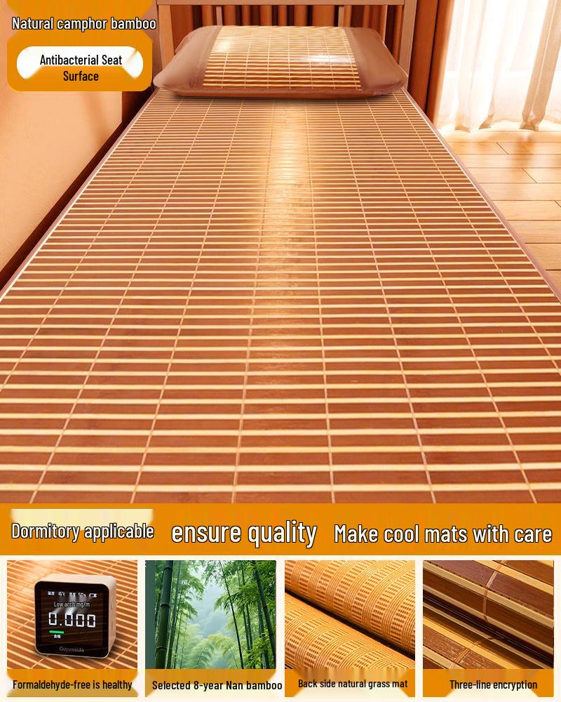 Free Shipping: New Double-Sided Bamboo Summer Mat - Foldable Single Mattress for Dorms