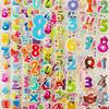 8Sheets/set Cartoon Numbers  Rewards Sticker Puffy Bubble Toys Stickers