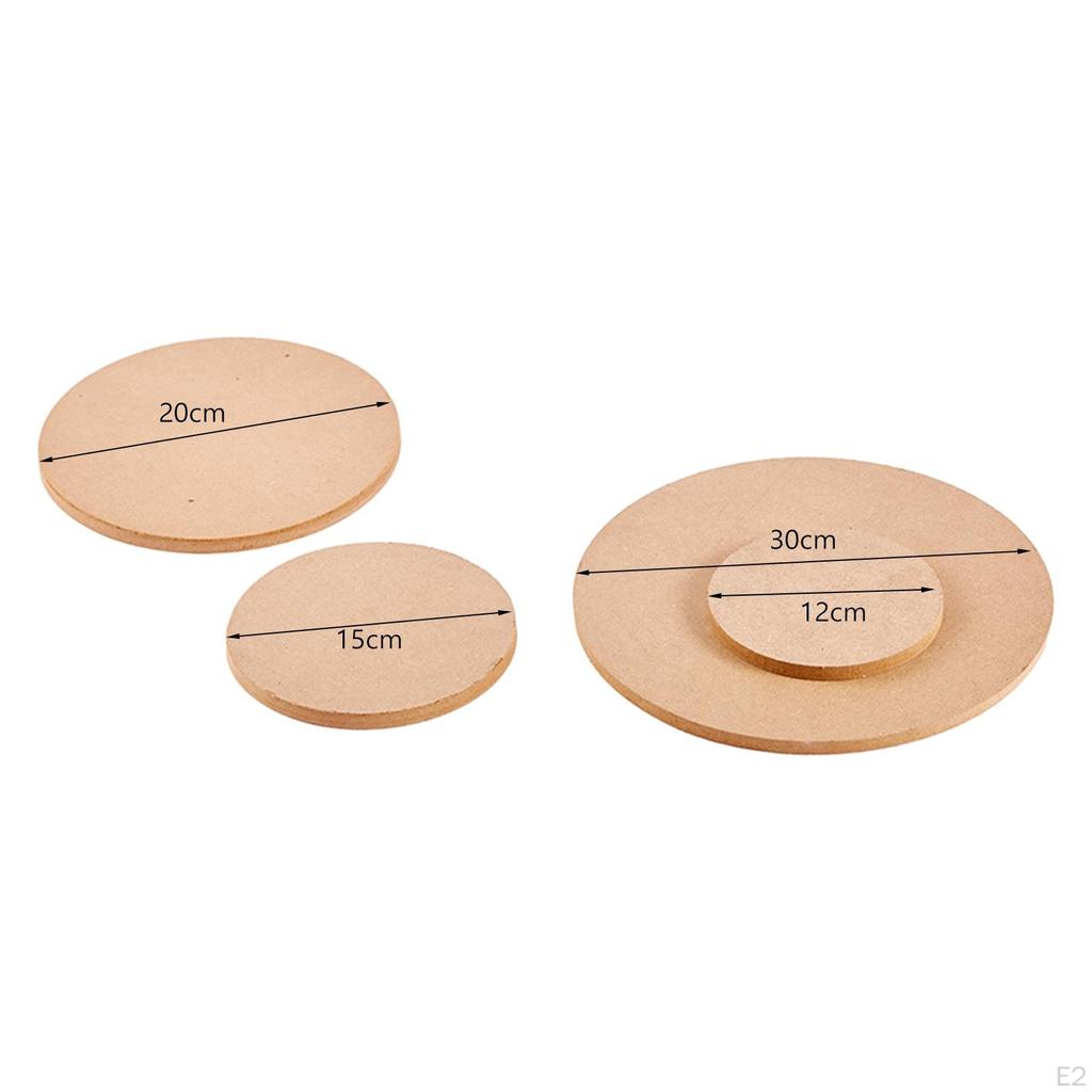 4Pcs Pottery Wheel Bats, Round Clay Throwing Wooden Density Board Fiberboard Drying Tray for