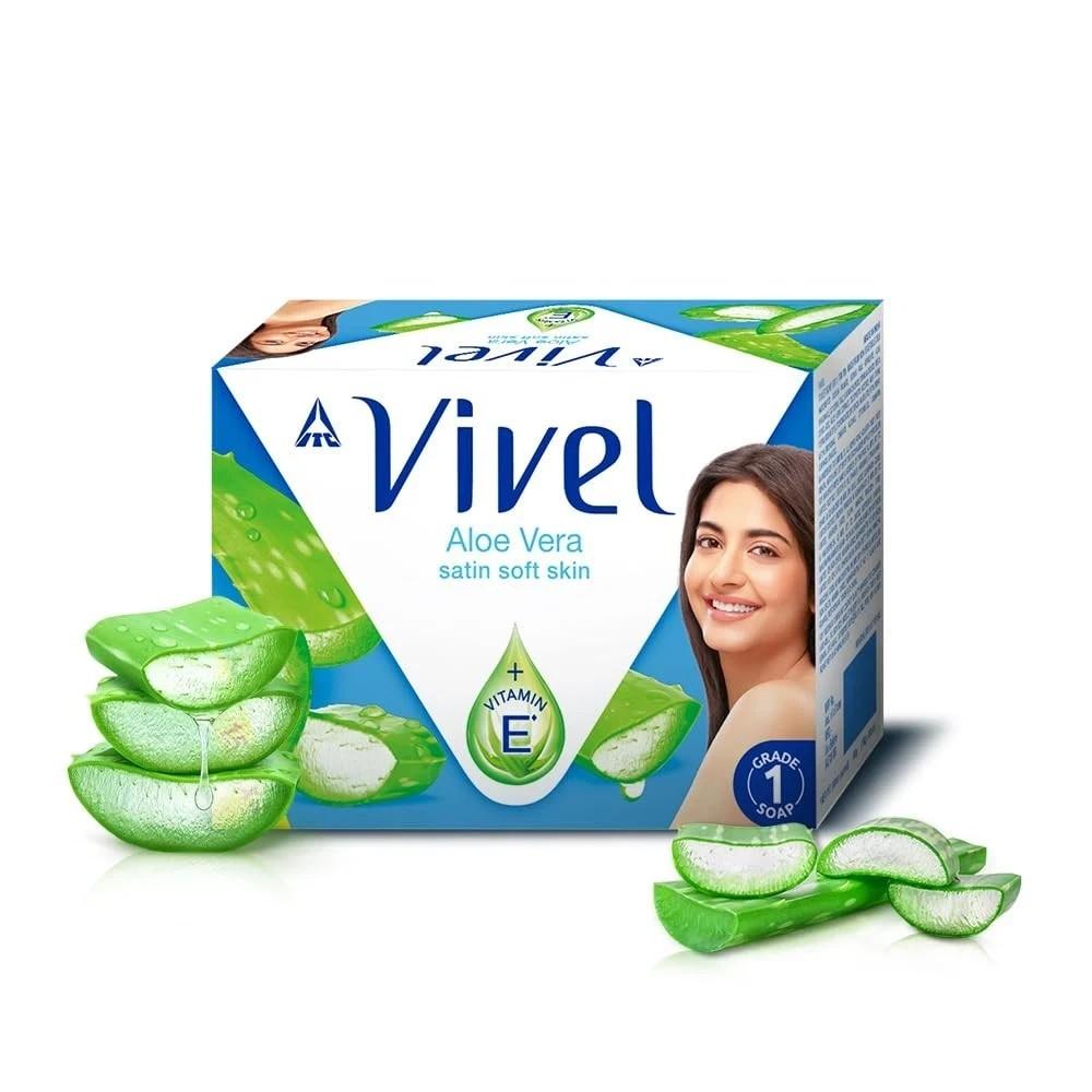 Vivel Aloe Vera Grade 1 Bathing Soap For Soft Glowing Skin Pack of 6x150g Each