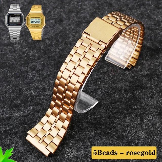 Ретро Маленький Квадратный Металлический Ремешок Для Часов CASIO A159w-n1 A158WA/168 LA670 AE-1200/W-218H/F84 Браслет Из Нержавеющей Стали 18мм