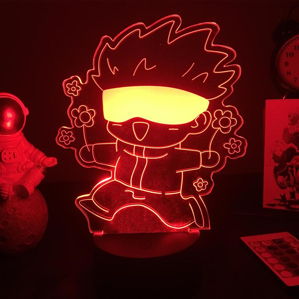 Аниме Gojo Satoru, акриловая фигурка, светодиодный датчик света для детей, украшение для спальни, ночник, подарок на день рождения, модель Jujutsu Kaisen