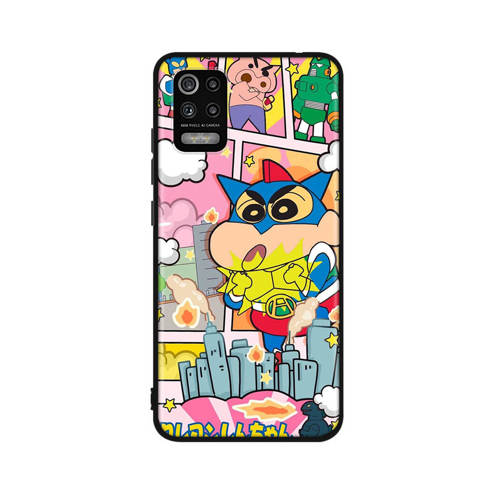 DT43 Чехол Crayon Shin Chan для OPPO Reno 8 6 5 4 Pro Find X3 A17 A31 A38 A40 A53 A54 A55 A74 A76 A78 A77 A80 A94 A95 A96 Lite Черный Мягкий Чехол