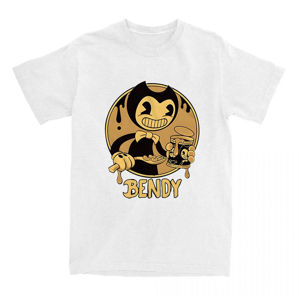 Игра Bendy and The Ink Machine Печать Футболки Повседневные Свободные Футболка с Круглым Вырезом Streetwear Графическая Одежда