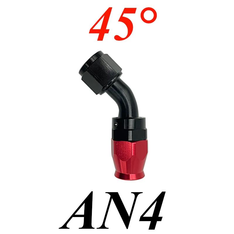 AN4 AN6 AN8 AN10 AN12 Для Поворотных Шлангов PTFE Масляных Топливных Фитинг Прямой 0°/45°/90°/180° Многоразовый Фитинг Шланга Адаптер