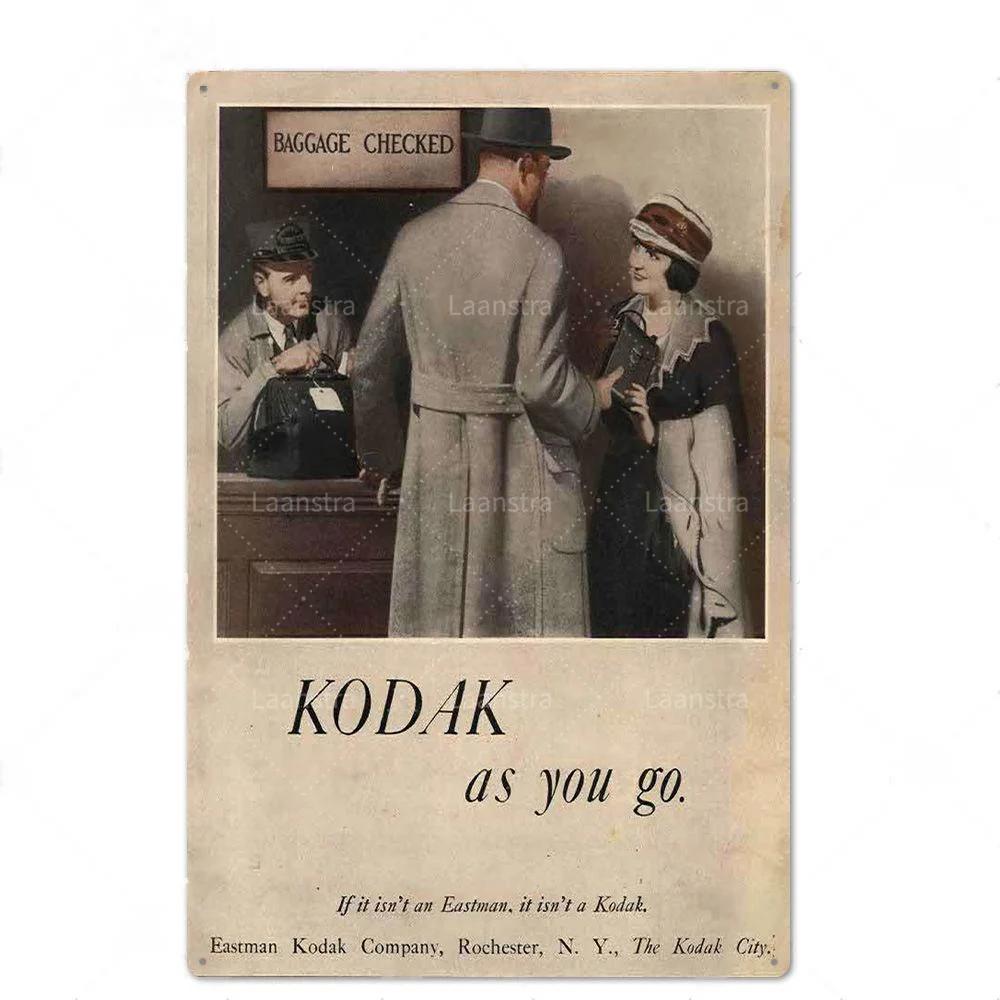 Металлический постер Пленочный фотоаппарат Kodak Все вместе сейчас Ретро Жестяные таблички Настенный декор Клуб Бар Жестяная картина Художественное украшение Постер