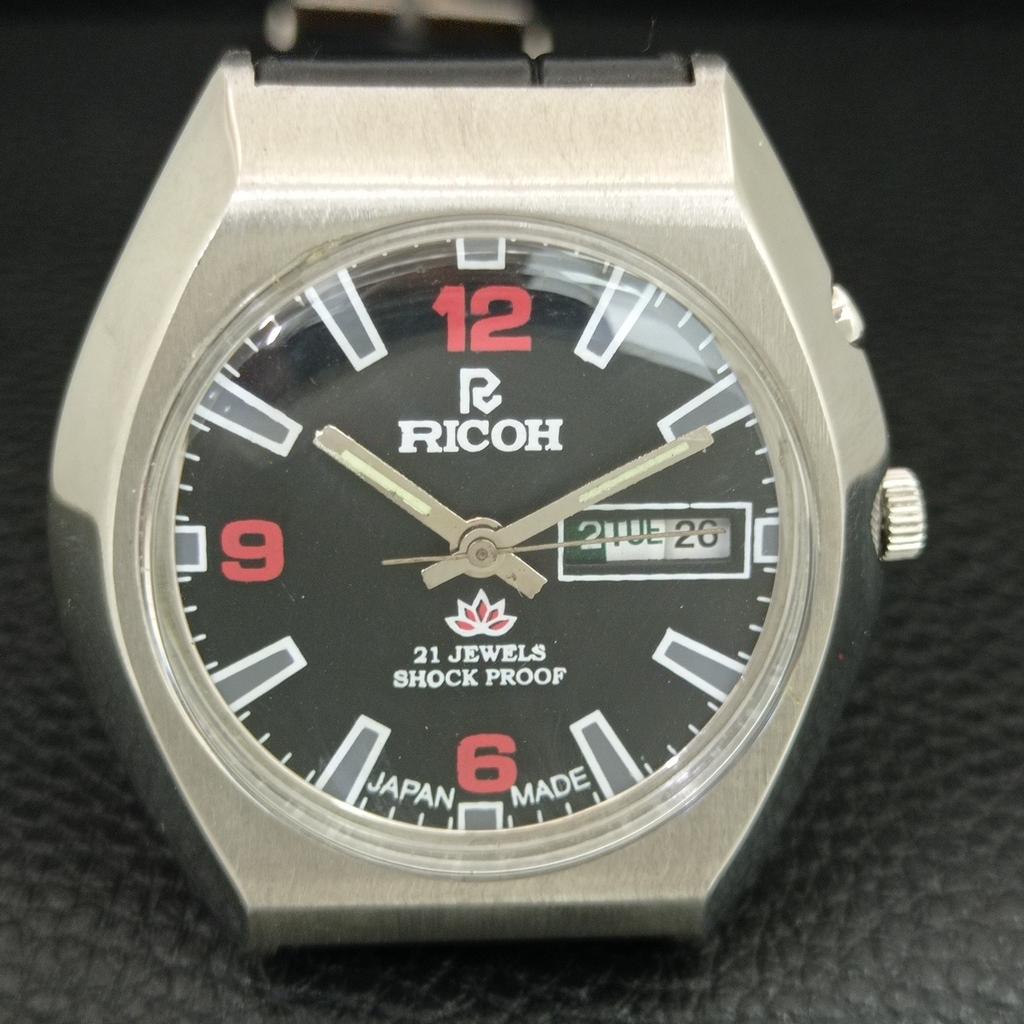 ВИНТАЖНЫЕ ЯПОНСКИЕ МУЖСКИЕ ЧАСЫ RICOH R31 АВТОМАТИЧЕСКИЕ ЧЕРНЫЙ ЦВЕТ ЦИФЕРБЛАТ a707928-1