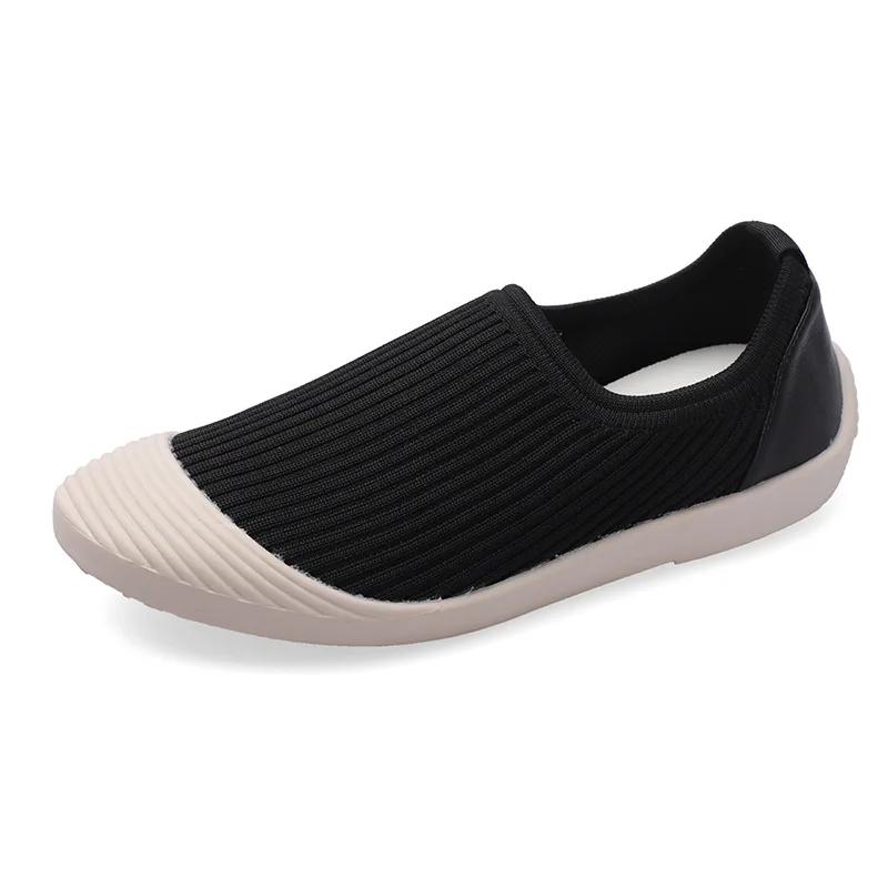 Удобные женские туфли на плоской подошве, повседневные туфли из дышащей сетки и вулканизированной ткани, женские рабочие мокасины, повседневные туфли на плоской подошве