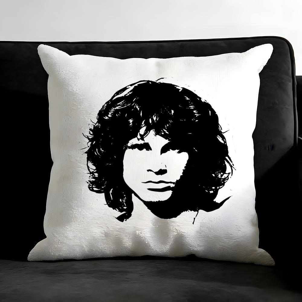 J-Jim M-Morrison Чехол для подушки Наволочка Ультрамягкая Кожаная Ткань Облачный Комфорт и Скрытая Молния