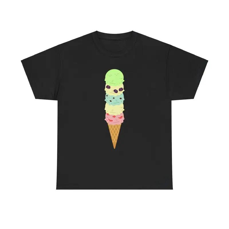 Ice Cream Stack T Shirt Summer Dessert Foodie Colorful Sprinkles Scoops Cone