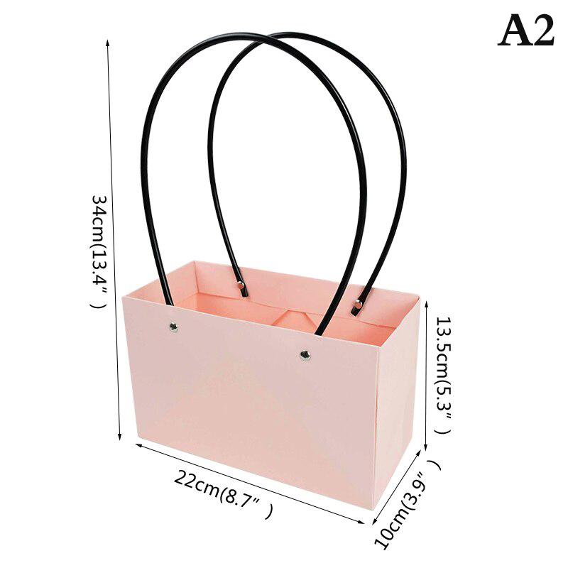 Портативная цветочная коробка, водонепроницаемая бумажная удобная сумка, крафт-сумка, подарочная коробка для вечеринки