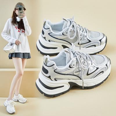 Новые женские туфли для папы на весну для студентов, спортивные кроссовки для бега, повседневная обувь с толстой подошвой