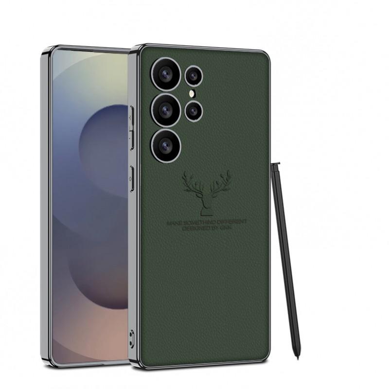 Премиальный Дизайн Чехол из PU Кожи для Galaxy S26 Ultra S25 S24 S23 Ударопрочный Тонкий Чехол с Точным