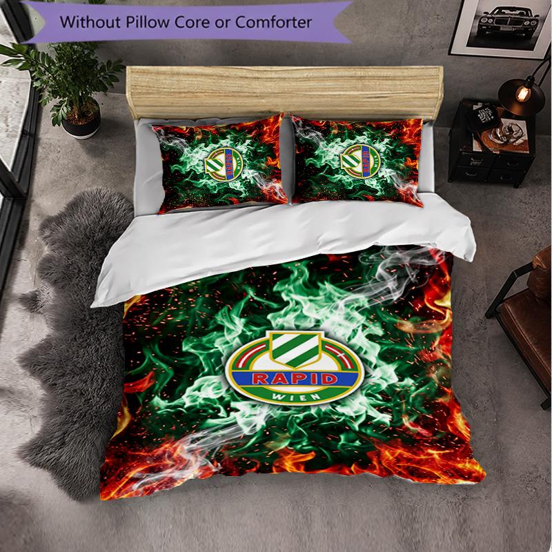 Rapid Wien FC Themed Bedding 3Pcs Duvet Cover Set Decorative Bed Linen For Teen Room Home Decoration