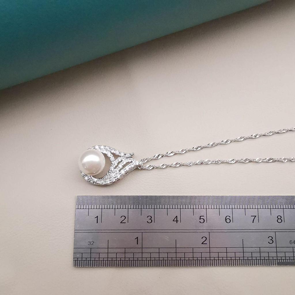 Европейский и американский роскошный набор ювелирных изделий с цирконом и жемчугом: Ожерелье, Серьги, Кольцо