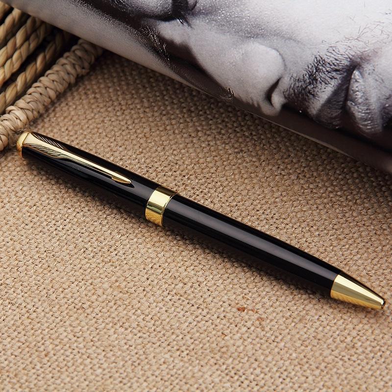 Металлическая вращающаяся шариковая ручка, креативная деловая реклама, подарок, масляная ручка среднего размера