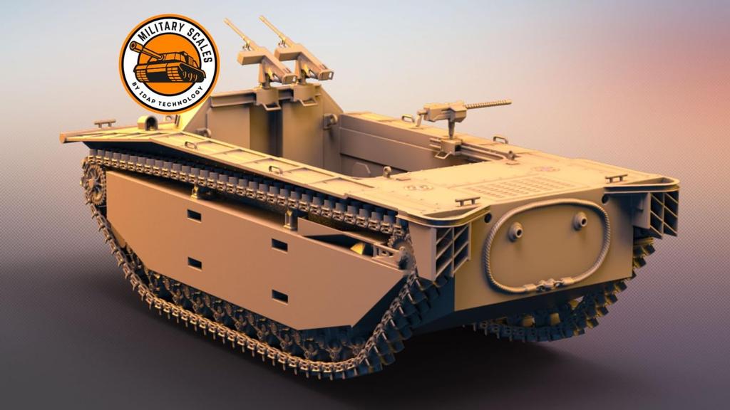 IDAP Technology American LVT2 Amphibious Troop Carrier 3D Printer Kit PD72119 1/72