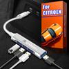 4 Ports USB 3.0 HUB TYPE-C Multi High Data Transmission Car Adapter For Citroen C1 C2 C3 C4 C5 X7 Berlingo Xsara C8 C4L DS3 DS6 anw123