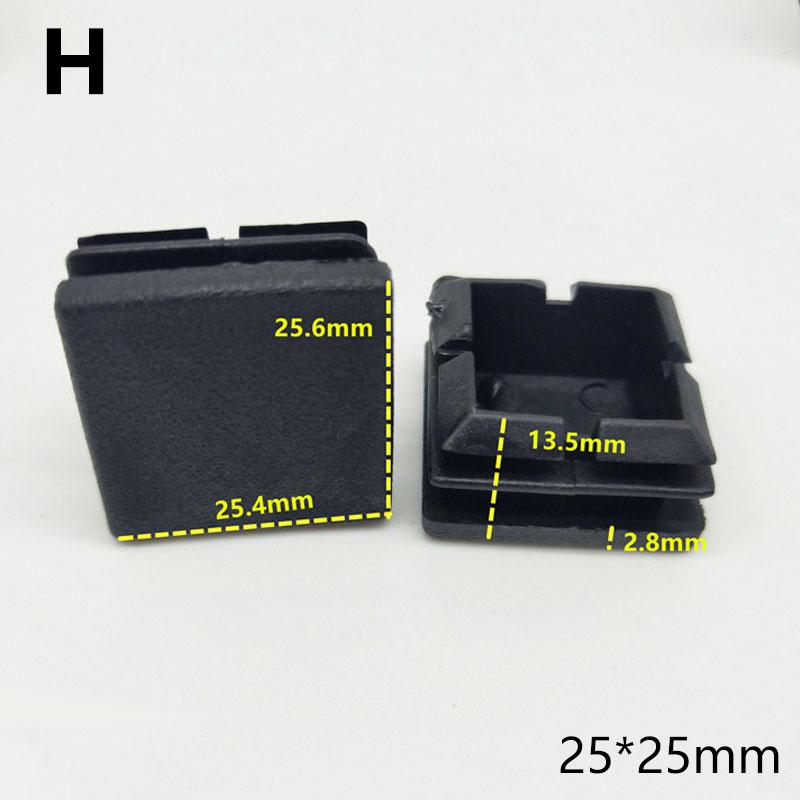 10 шт., черные заглушки для трубок, вставки для труб, квадратные торцевые заглушки, защитные накладки для пола, накладки на ножки мебели, подушечки для ножек