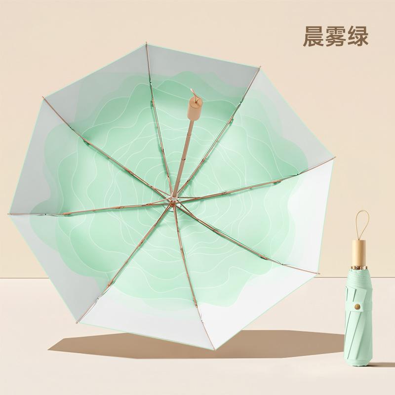 50% Off Hand-opened Mini Sun Umbrella Sunscreen Parasol Small Gold Flat Umbrella Gold Glue Thumb Umbrella Folding Pocket Umbrella