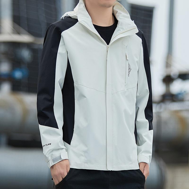 Весна и осень мужская новая куртка для активного отдыха с капюшоном съемная водонепроницаемая ветрозащитная куртка мужская верхняя куртка