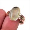 Натуральный Пренит Драгоценный Камень 925 Стерлинговое Серебро Двухцветное Кольцо Размер 10 L9w75