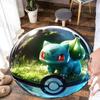 Multiple Sizes Pokemon Bulbasaur Print Round Carpet for Living Room Bedroom Table and Chair Sofa Home Decor Area Rug Luxury Gift