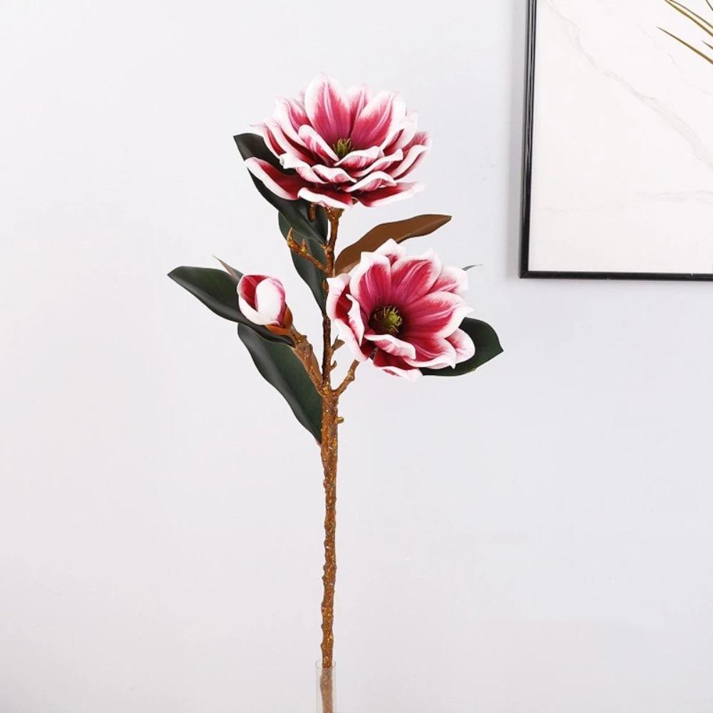 Real Touch Artificial Magnolia Flower Large Faux Magnolia Branch Home Decoration