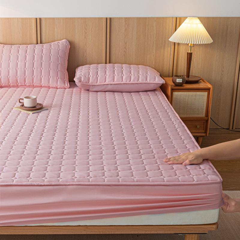 Стеганый чехол для односпальной кровати премиум-класса - однотонный, пыленепроницаемый и универсальный защитный чехол для матраса