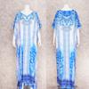 2023 Blue Kaftan Beach Cover Up Summer Women Beachwear Long Tunic Oversize Bikini Cover-ups Robe De Plage Sarong Q774