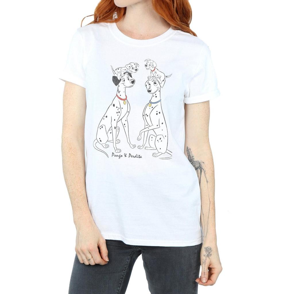 101 Dalmatians Womens/Ladies Pongo And Perdita Cotton Boyfriend T-Shirt