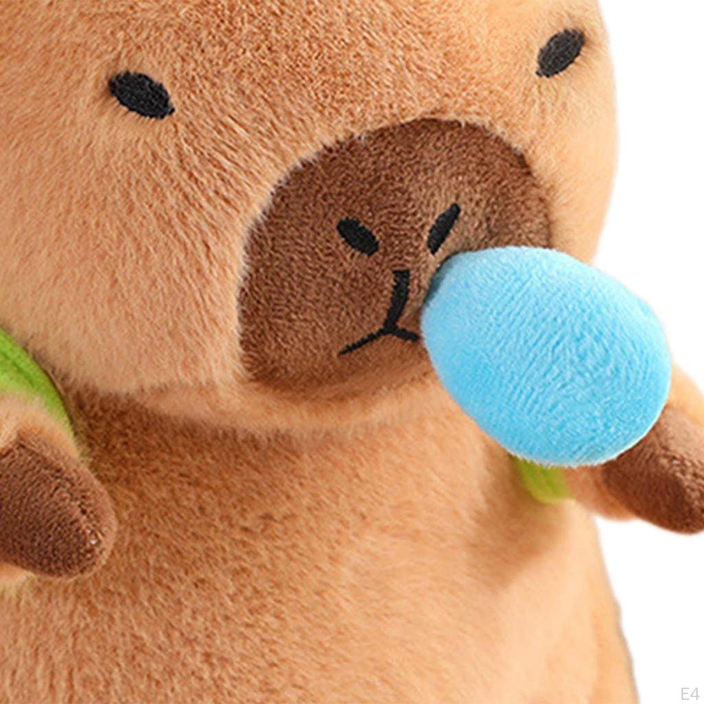 Capybara Plush Toy Stuffed with Pullable Snot Bubbles Cartoon Car Ornament