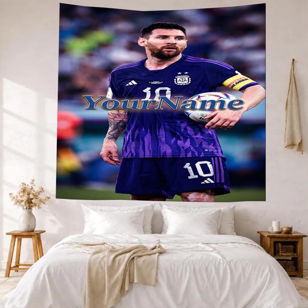 Messi Custom Your Name Wall Decor Tapestry Art For Pet Memorial Birthdaywedding Party Backdrop Family Gift