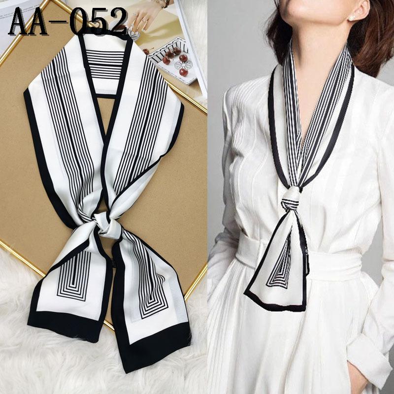 New Small Long Silk Scarf Women Tie Bag Headband Horse Printing Hairband Scarves Korean Style Neckerchief Ribbon Luxury Brand