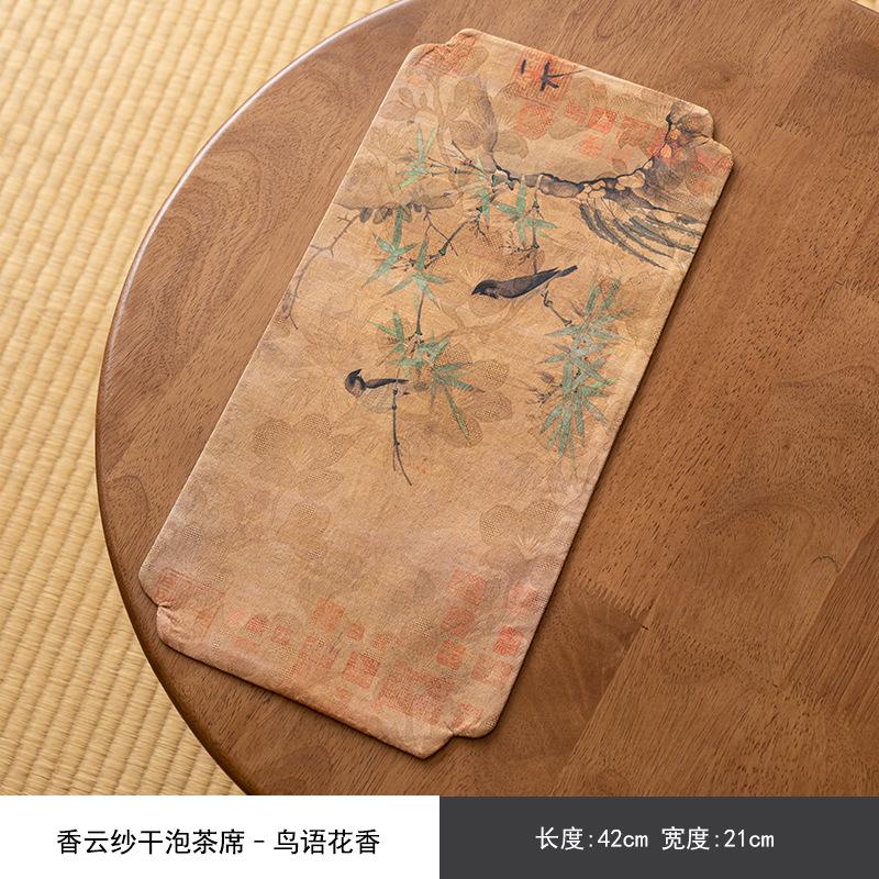 Винтажный сухой чайный коврик, настольный коврик в китайском стиле дзен, хлопковая и льняная ткань ручной работы, художественный коврик для горшка, коврик для чашки, скатерть для чайного стола