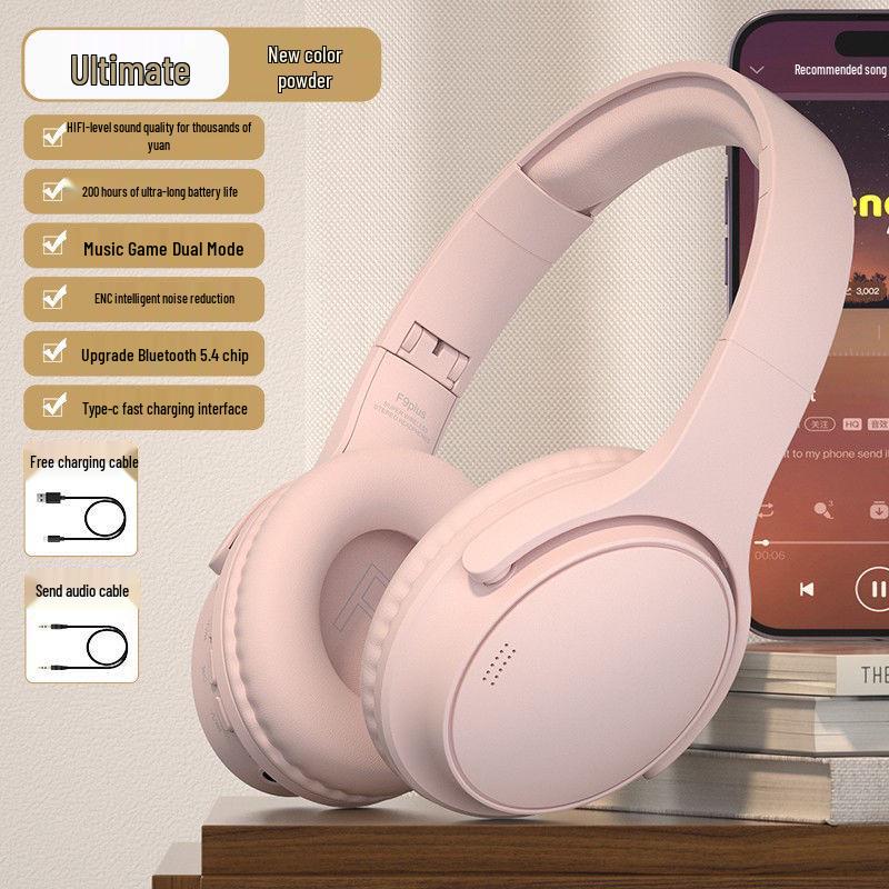 200-часовые Bluetooth накладные беспроводные игровые наушники с шумоподавлением для спорта и мобильных устройств