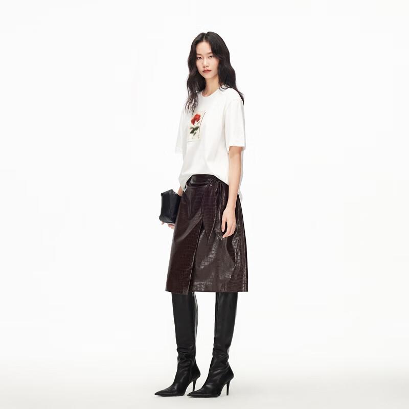 Veromoda Женская свободная футболка из чистого хлопка с цветочным принтом и коротким рукавом
