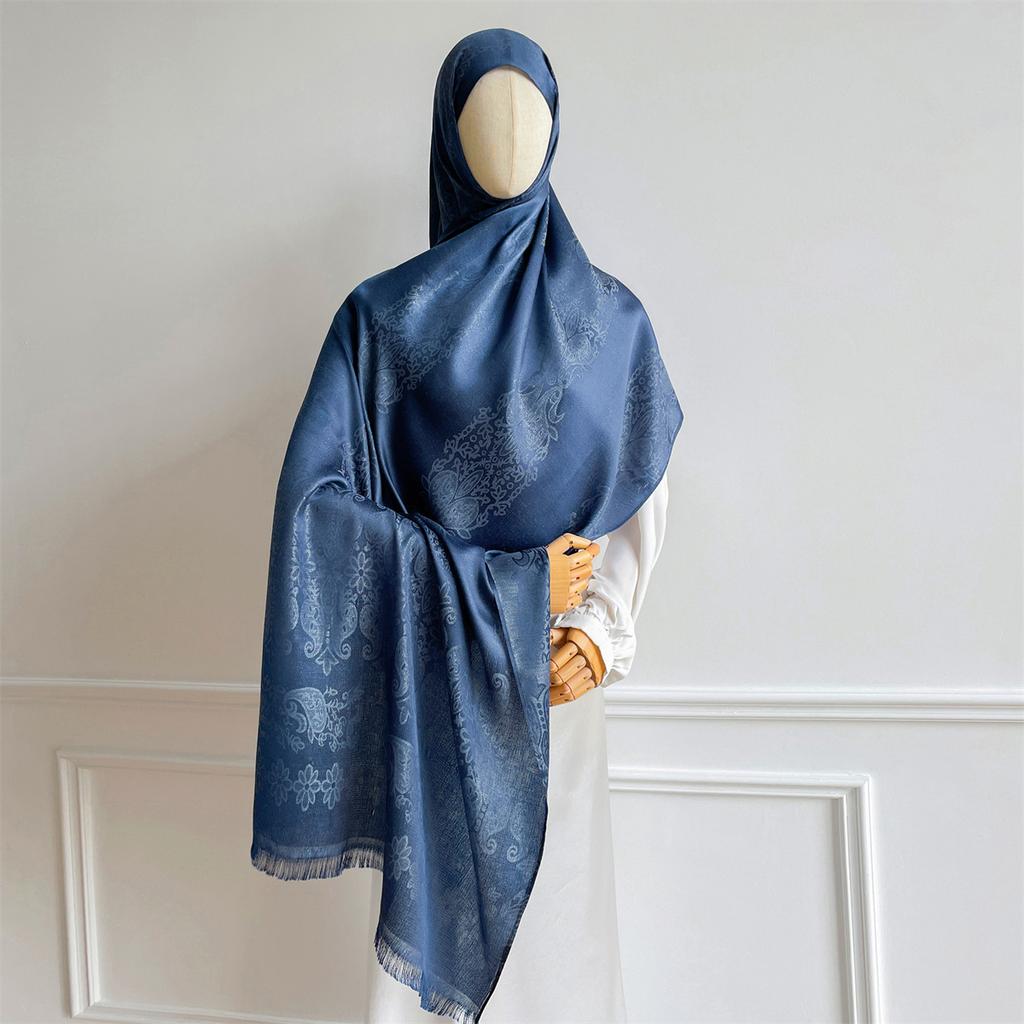 Luxury Paisley Pattern Women Hijab Gold Thread Jacquard Scarf Muslim Wraps Ramadan Islam Headscarf Shawl Turban Neckerchief