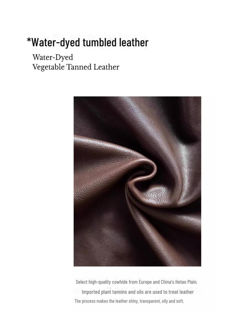 Сумка на плечо из кожи с меховым цветком - Ретро-кожа растительного дубления