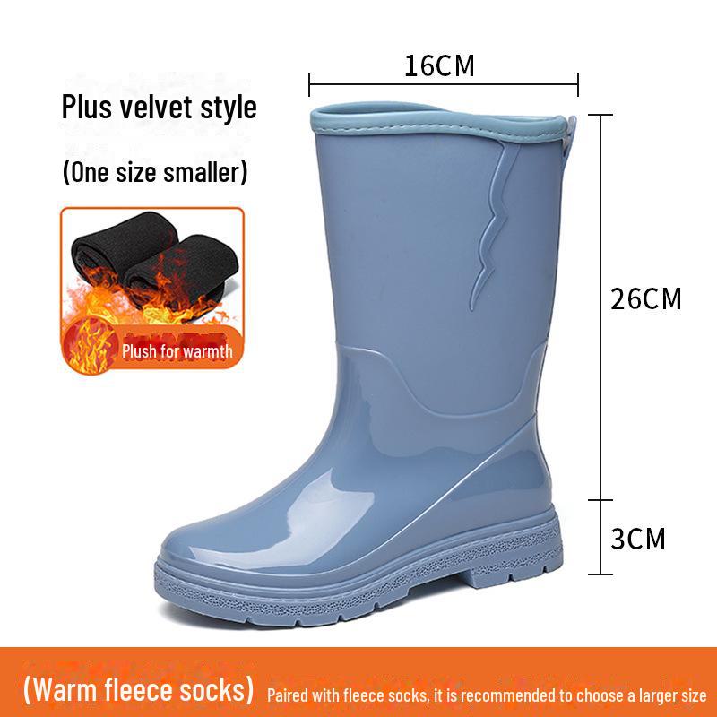 Женские водонепроницаемые высокие резиновые сапоги: Стильный, нескользящий, удобный, износостойкий — идеально подходит для кемпинга и использования на кухне.