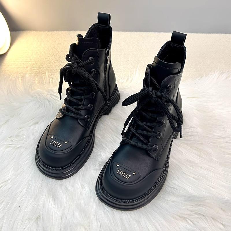 Брендовые короткие ботинки в британском стиле для женщин, зимние новые ботинки на толстой подошве из мягкого хлопка для повседневного использования