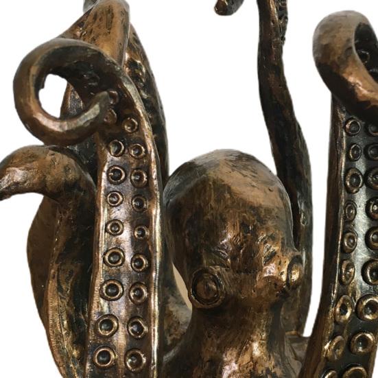 Привлекательный орнамент в виде осьминога, водонепроницаемый, античная бронза, многофункциональный