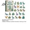 Retro Forest Gift Box 24 Days Dinosaur Christmas Advent Calendar 2026, Cute Faux Crystal Ornament Countdown Themed Toys Calendar, 2D Acrylic Pendants