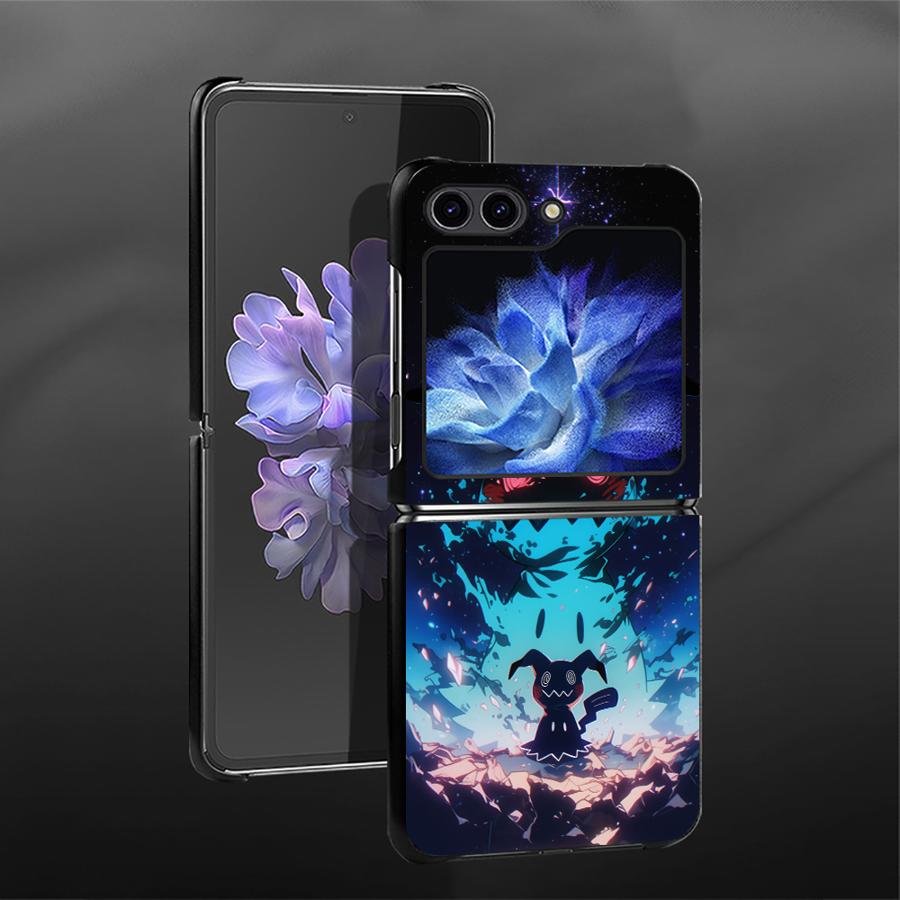 Смешной чехол Mimikyu из Покемонов для Samsung Galaxy Flip5 Flip4 Z Flip 7 6 5 4 3 Flip3 Flip6 Flip7 FE Задняя крышка телефона Funda