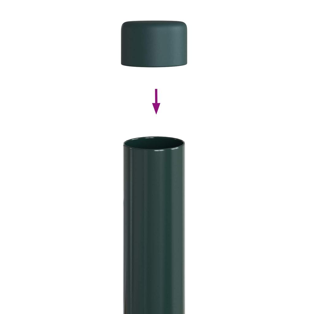 Fence Post Set 12 pcs Green 100 cm Powder Coated Steel