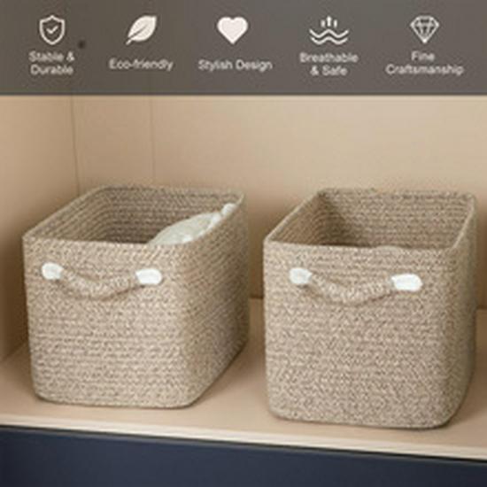 Очень большая плетёная хлопковая корзина для хранения - Складная корзина для белья для ежедневного использования