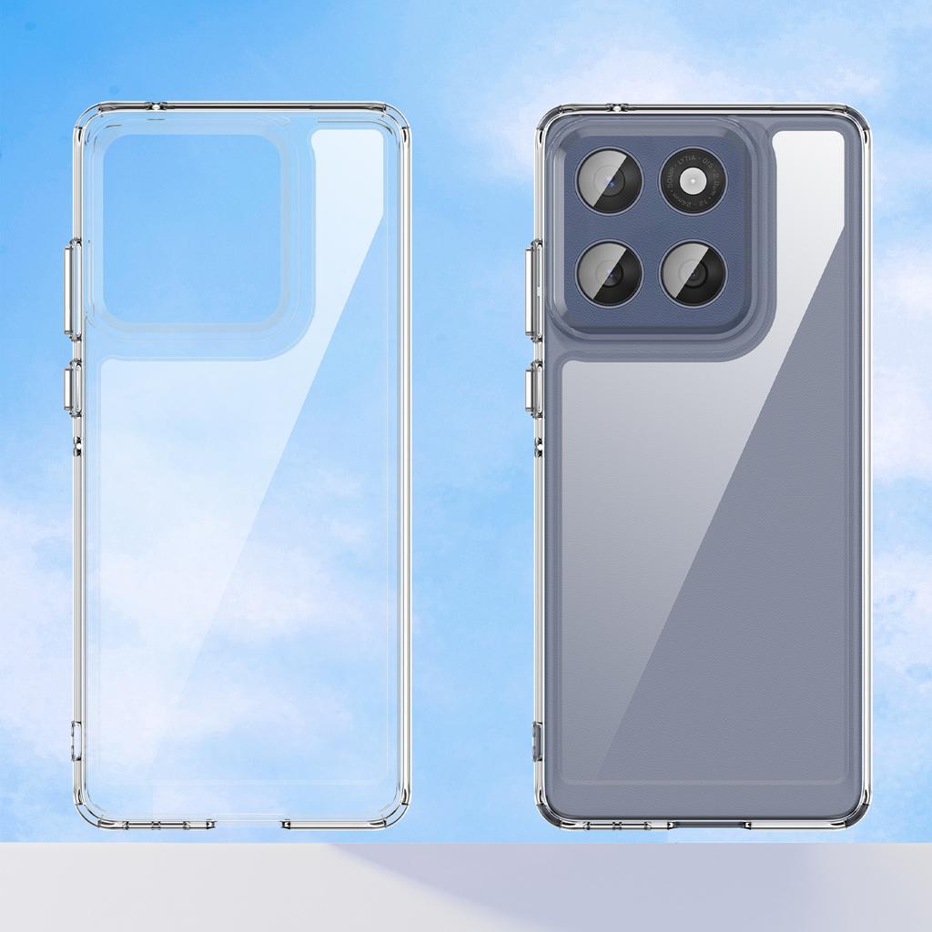 For Motorola Edge 60 Fusion 5G Case WANLONFENG MF Series TPU Acrylic Clear Phone Cover with Tempered Glass