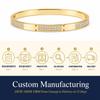 2026 Products Best Sellers  Personalized Stainless Steel Spiritual Jewelry Paved Zircon Polymer Clay Bangle Bracelet