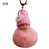 VANA Shop Cute Sleeping Baby Fluffy Pompom Plush Doll Hanging Pendant Key Ring Keychain
