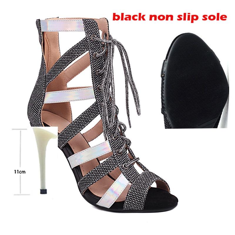 Латинские женские танцевальные туфли Серебряные женские танцевальные ботинки Сальса Танго В помещении Спорт Для Женщин Бальные танцы Обувь каблук На Открытом Воздухе